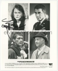 3x0551 NICOLE KIDMAN signed 8x10 still 1997 split image with her co-stars in The Peacemaker!