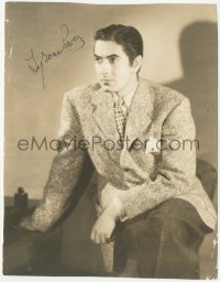 3x0584 TYRONE POWER JR. signed 7x9 still 1941 great seated portrait of the handsome leading man!