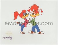 3x0340 WALTER LANTZ signed serigraph animation art 1980s his cartoon Woody Woodpecker with Winnie!