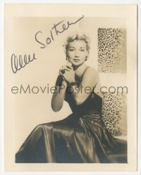 3x0398 ANN SOTHERN signed 4x5 photo 1980s sexy seated portrait wearing satin dress!