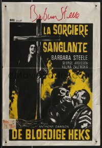 3x0145 LONG HAIR OF DEATH signed Belgian 1964 by Barbara Steele, Antonio Margheriti Italian horror!
