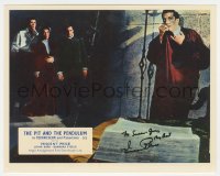 3x0419 VINCENT PRICE signed color English FOH LC 1961 great scene from The Pit and the Pendulum!