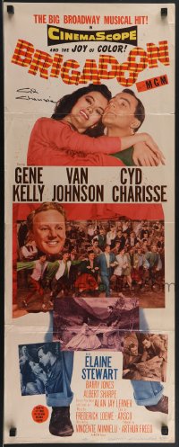 3x0136 BRIGADOON signed insert 1954 by Cyd Charisse, great images with Gene Kelly & Van Johnson!