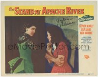 3x0257 STAND AT APACHE RIVER signed LC #6 1953 by Julie Adams, who's close up with Jaclynne Greene!