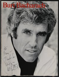 3x0047 BURT BACHARACH signed souvenir program book cover 1980s from one of his live performances!