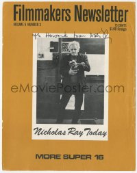 3x0319 NICHOLAS RAY signed magazine cover 1973 on the cover of Filmmakers Newsletter vol 6 no 3!