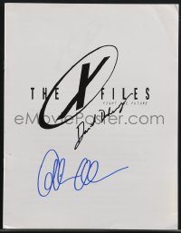 3x0343 X-FILES signed presskit supplement 1998 by BOTH David Duchovny AND Gillian Anderson!