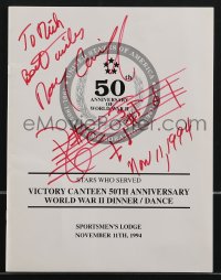 3x0331 50TH ANNIVERSARY OF WORLD WAR II signed program 1994 signed by Fairbanks Jr. & EIGHT others!