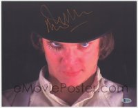3x0327 MALCOLM MCDOWELL signed color 11x14 REPRO photo 2000s c/u from Kubrick's A Clockwork Orange!
