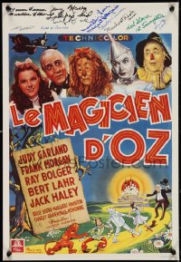 3x0151 WIZARD OF OZ signed 15x21 Belgian REPRO poster 1980s by TEN of The Munchkins!