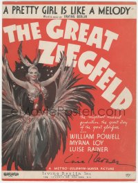 3x0308 LUISE RAINER signed sheet music 1936 A Pretty Girl is Like a Melody from The Great Ziegfeld!