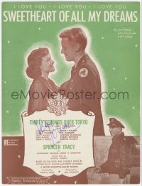 3x0309 VAN JOHNSON signed sheet music 1944 Sweetheart of All My Dreams from Thirty Seconds Over Tokyo