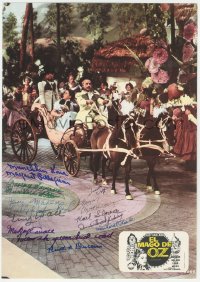 3x0342 WIZARD OF OZ signed Spanish LC R1982 by ELEVEN of the Munchkin actors, great scene!