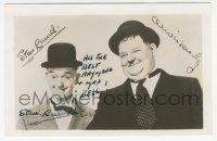 3x0405 STAN LAUREL signed 4x6 photo 1950s great portrait with his comedy partner Oliver Hardy!