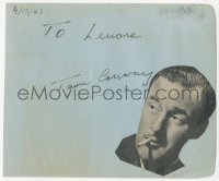3x0382 TOM CONWAY/CLARENCE BROWN signed 5x6 album page 1943 it can be framed with a repro still!