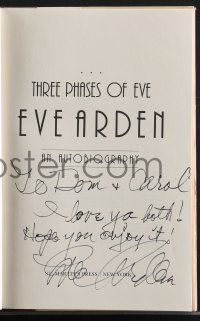 3x0025 EVE ARDEN signed hardcover book 1985 her autobiography: Three Phases of Five!