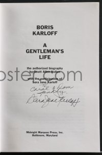 3x0037 SARA KARLOFF signed softcover book 1999 Boris Karloff: A Gentleman's Life by Scott Nollen!