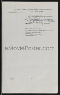 3x0057 GENE RODDENBERRY signed contract 1962 write The Lieutenant pilot, 4 years before Star Trek!