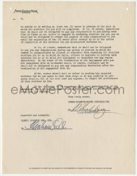 3x0070 IRVING THALBERG signed contract agreement 1930 telling Goldwyn they borrowed a cameraman!
