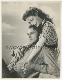 3y0202 ALONG CAME JONES deluxe 10.25x13.25 still 1945 c/u of Gary Cooper & Loretta Young by Keyes!