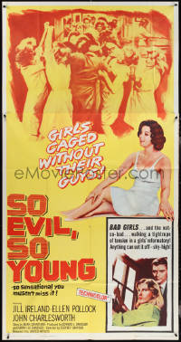 3y0185 SO EVIL, SO YOUNG 3sh 1961 caged bad girls without their guys alone in a girls' reformatory!