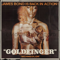 3y0124 GOLDFINGER 6sh 1964 Sean Connery as James Bond, Honor Blackman & golden Shirley Eaton, rare!
