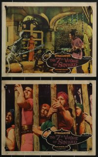 3y0723 7th VOYAGE OF SINBAD 2 LCs 1958 Kerwin Mathews, Ray Harryhausen fantasy classic!