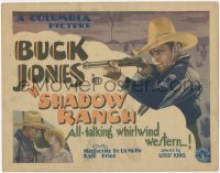 3y0561 SHADOW RANCH TC 1930 great close up cowboy Buck Jones pointing rifle, all-talking whirlwind!