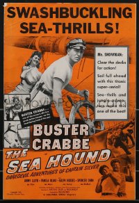 3y0018 SEA HOUND pressbook R1955 Buster Crabbe, swashbuckling sea-thrills, Columbia serial!