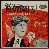 3y1221 ANDY GRIFFITH 45 RPM record 1954 What It Was, Was Football on side 1, Romeo & Juliet on side 2