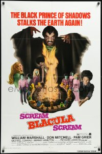 3y1044 SCREAM BLACULA SCREAM 1sh 1973 Black Prince of Shadows William Marshall & Pam Grier!
