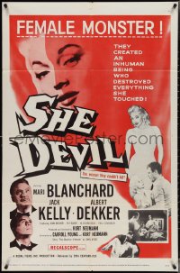3y1051 SHE DEVIL 1sh 1957 sexy inhuman female monster who destroyed everything she touched!
