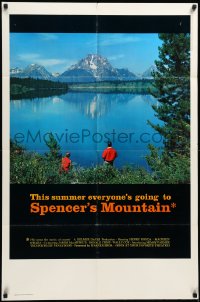 3y1063 SPENCER'S MOUNTAIN advance 1sh 1963 Henry Fonda, Maureen O'Hara, like Hamner's Waltons!