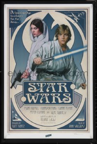 3z0218 STAR WARS CELEBRATION V signed #199/250 24x36 art print 2010 by Russell Walks, Luke and Leia!