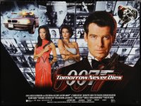 3z0704 TOMORROW NEVER DIES DS British quad 1997 Pierce Brosnan as James Bond, Yeoh, Teri Hatcher!