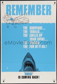 3z0766 JAWS teaser Canadian 1sh R1979 Steven Spielberg's man-eating shark Bruce is back!