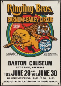 3z0682 RINGLING BROS & BARNUM & BAILEY CIRCUS 28x40 circus poster 1971 lion and tiger!
