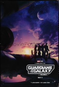 3z0864 GUARDIANS OF THE GALAXY VOL. 3 teaser DS 1sh 2023 great image of cast sitting on space ship!