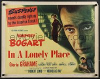 3z0529 IN A LONELY PLACE style A 1/2sh 1950 huge Humphrey Bogart, Gloria Grahame, Nicholas Ray, rare!