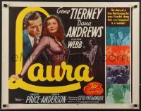 3z0530 LAURA 1/2sh R1952 Dana Andrews lusts after sexy Gene Tierney, Price, Preminger, ultra rare!