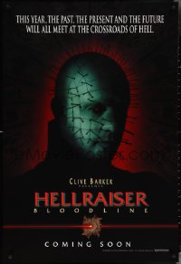 3z0874 HELLRAISER: BLOODLINE teaser DS 1sh 1996 Clive Barker, Pinhead at the crossroads of hell!