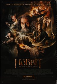 3z0877 HOBBIT: THE DESOLATION OF SMAUG advance DS 1sh 2013 Peter Jackson directed, cool cast montage!