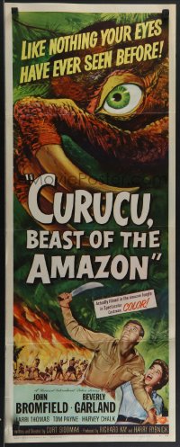 3z0482 CURUCU, BEAST OF THE AMAZON insert 1956 Universal horror, great monster art by Reynold Brown!