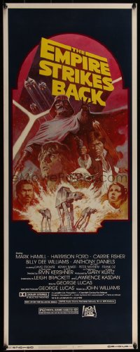 3z0487 EMPIRE STRIKES BACK insert R1982 George Lucas classic, cool montage art by Tom Jung!