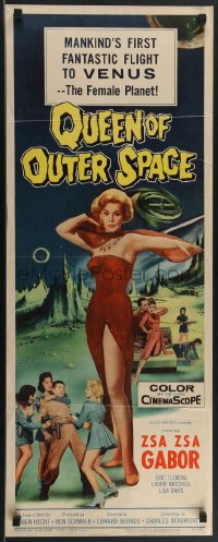 3z0515 QUEEN OF OUTER SPACE insert 1958 sexy Zsa Zsa Gabor, by Hecht & Beaumont, ultra rare!
