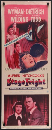 3z0521 STAGE FRIGHT insert 1950 Marlene Dietrich, Jane Wyman, directed by Alfred Hitchcock!