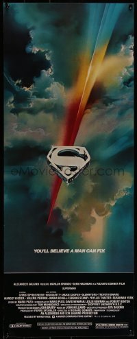 3z0523 SUPERMAN insert 1978 comic book hero Christopher Reeve, Gene Hackman, Bob Peak art!