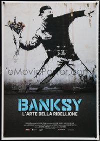 3z0760 BANKSY & THE RISE OF OUTLAW ART Italian 1sh 2020 art of rioter 'throwing' flowers!