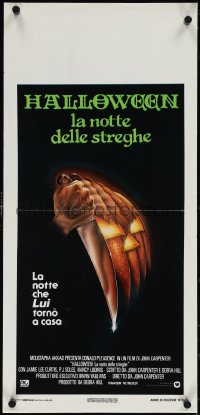 3z0474 HALLOWEEN Italian locandina 1979 John Carpenter classic, Bob Gleason jack-o-lantern art!
