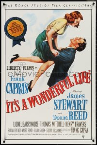 3z0718 IT'S A WONDERFUL LIFE 24x36 video poster R1986 James Stewart & Donna Reed in Capra classic!